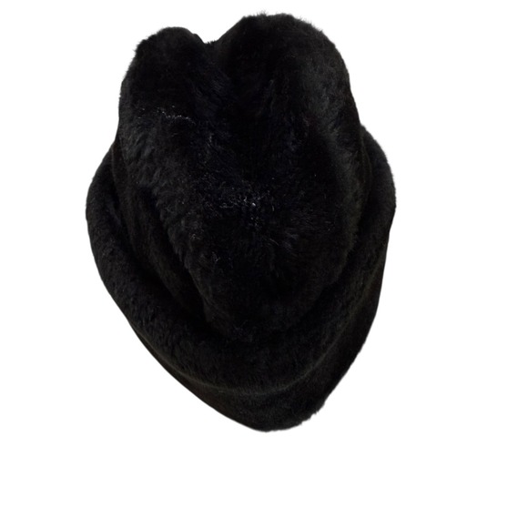 Accessories - Vintage Black Faux Fur Hat Union Made Small Winter Warm Cosplay‎ Costume